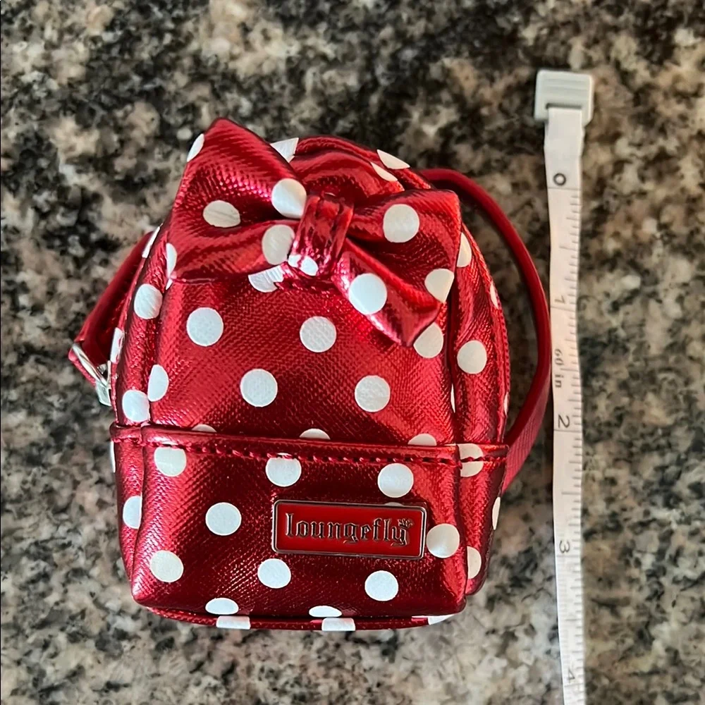 Loungefly Shiny Red and White Polka Dot Kids Backpack